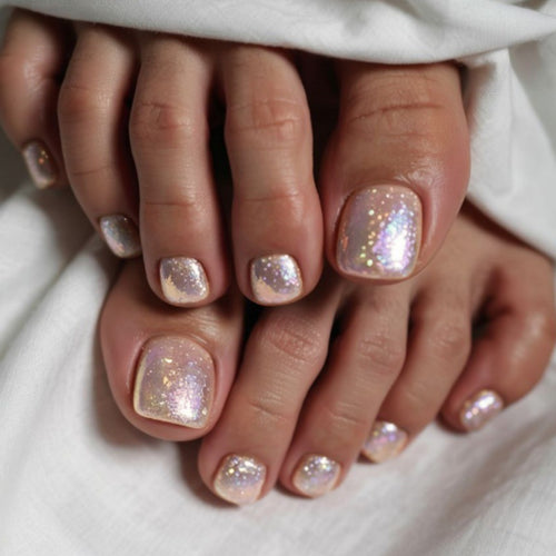 Premium Glittering Faux Gel Press-On Toes Bowlift