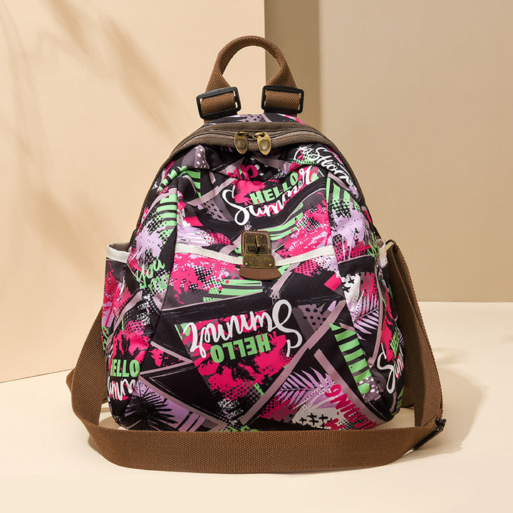 Trendy Graphic Print Backpack Bowlift