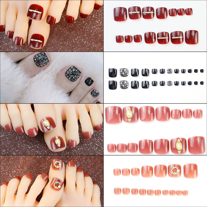 Decorative Press-On Toenail Art Set Bowlift