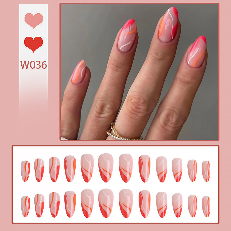 Artful nail tips with curved lines Bowlift