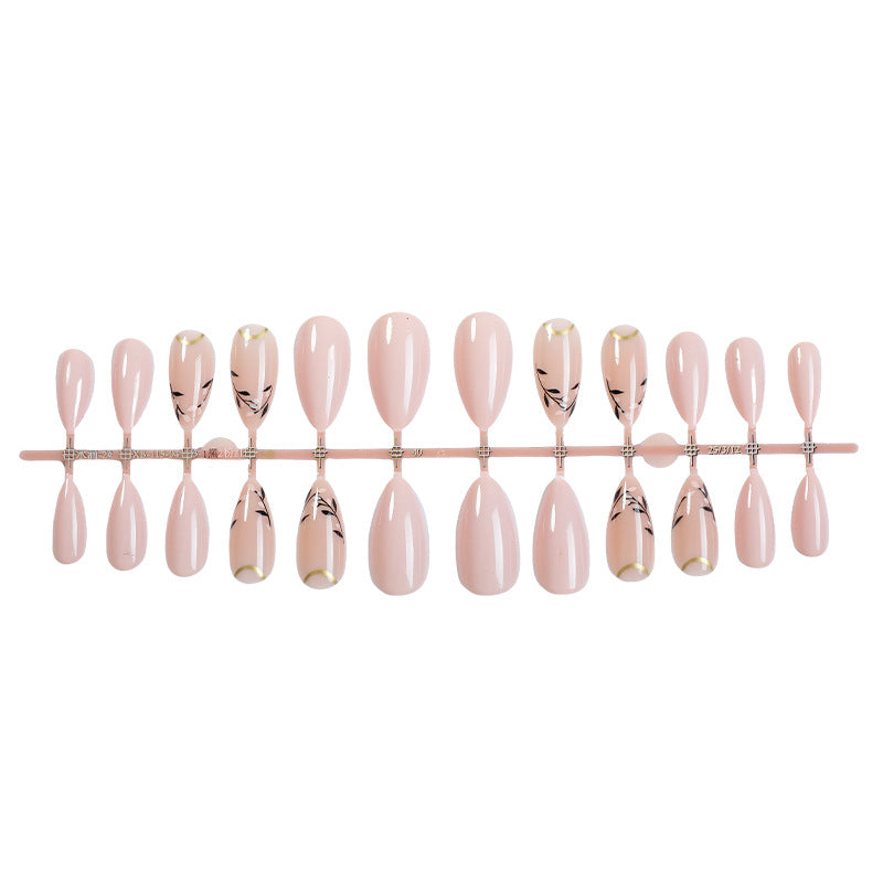 Premium Artistic Press-On Nail Art Set with Floral Accents Bowlift
