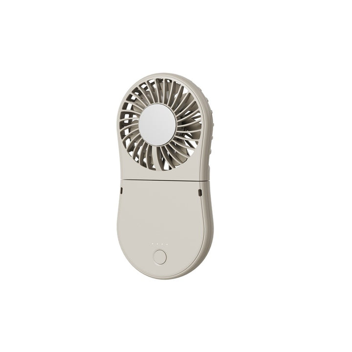 Unisex Portable Rechargeable Handheld Fan with LED Mirror Bowlift