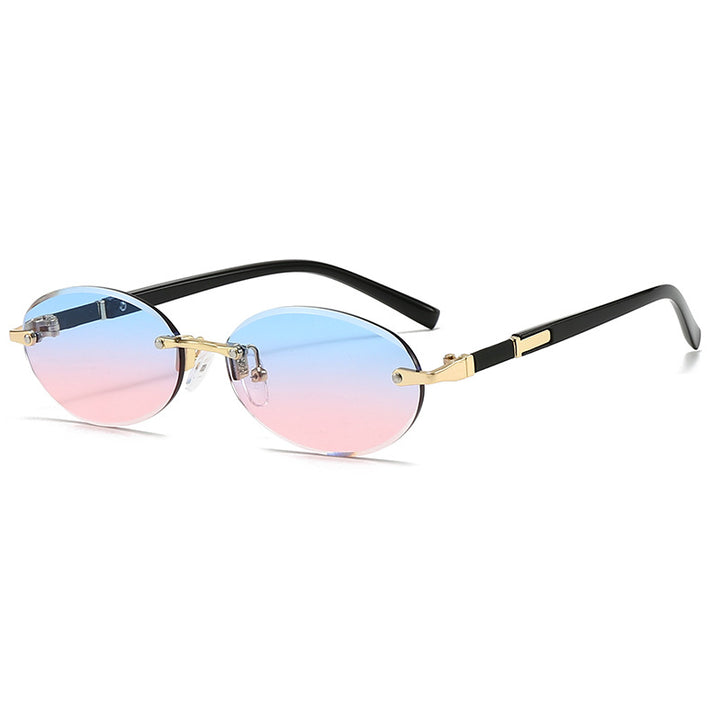 Women’s fashionable oval sunglasses with trendy metal frame Bowlift