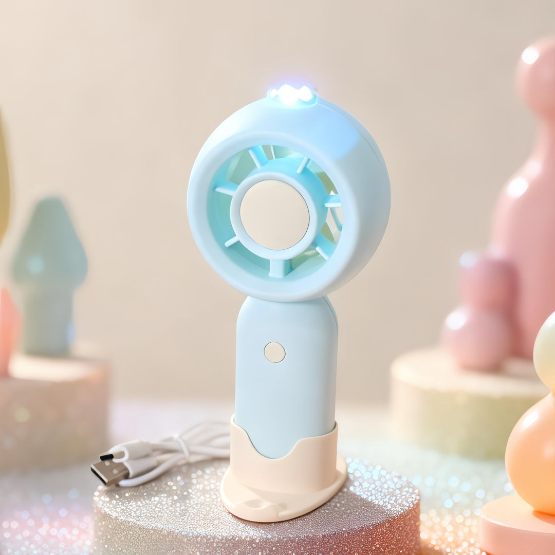 Women Portable Mini Fan with USB Charging Function and LEDs Bowlift