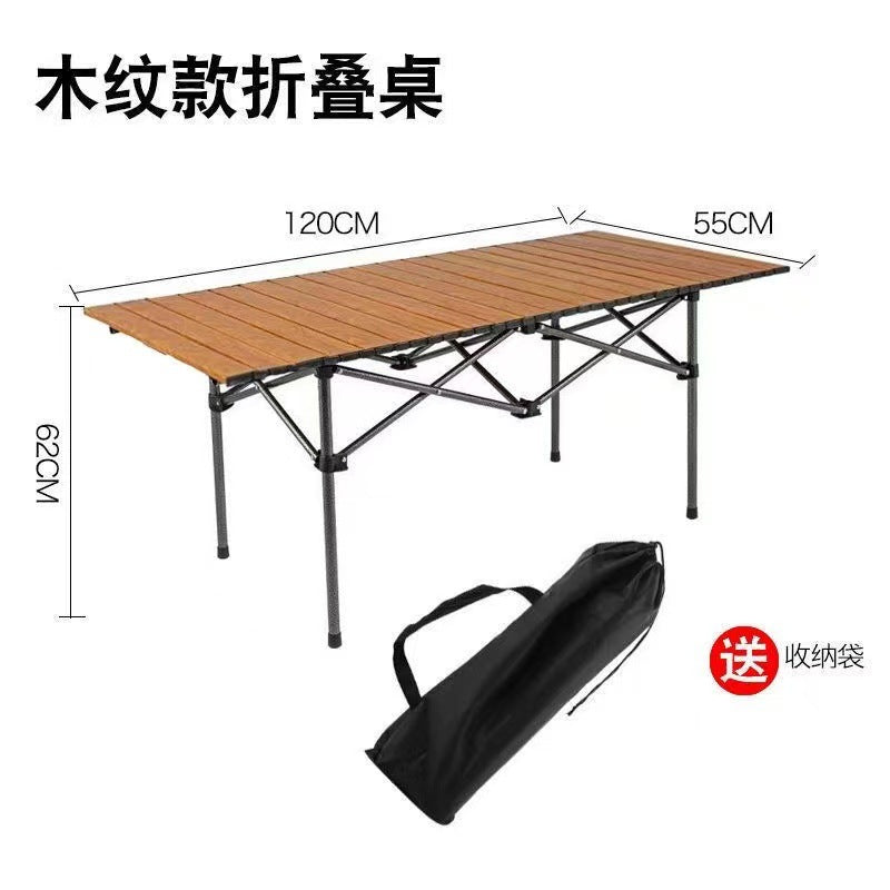 Folding Camping Table With Sturdy Aluminum Frame And Carry Bag Bowlift