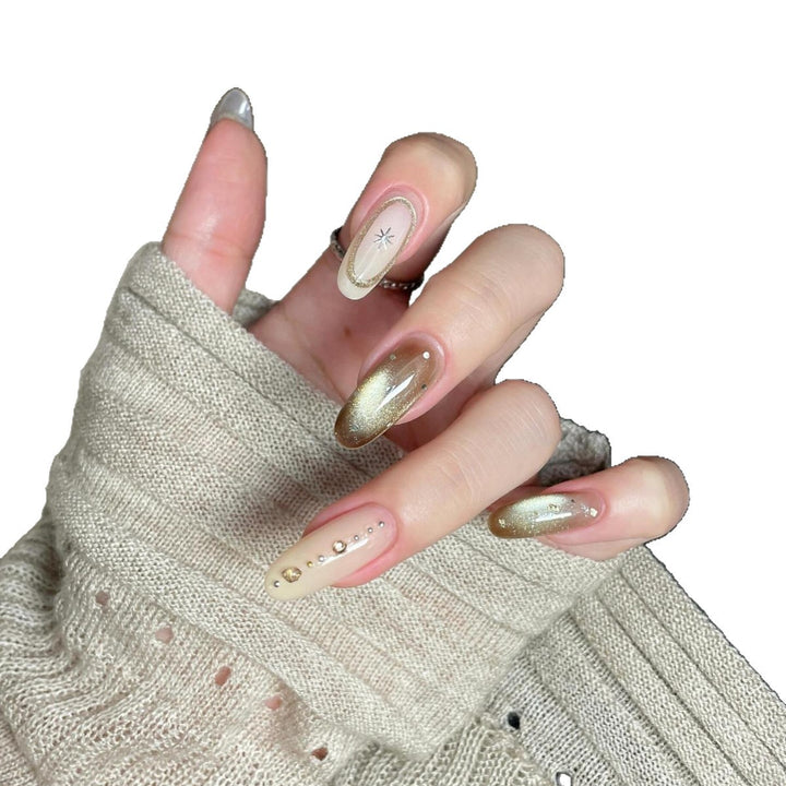 Artificial nails with glitter and star design Bowlift