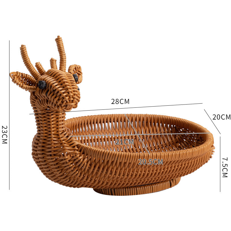 Unisex Braided Decoration Basket in Duck Shape Bowlift