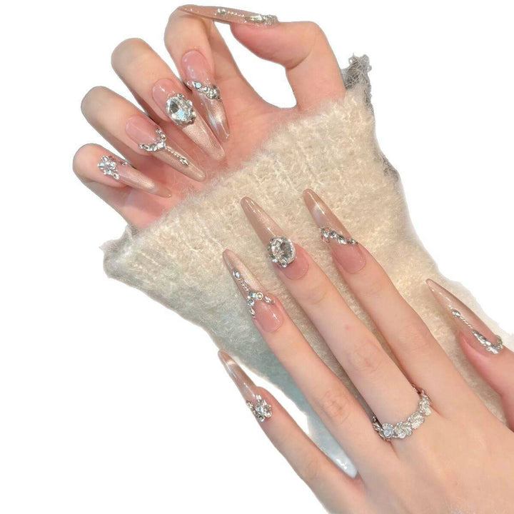 Decorative Press-On Nails with Gem Accents Bowlift