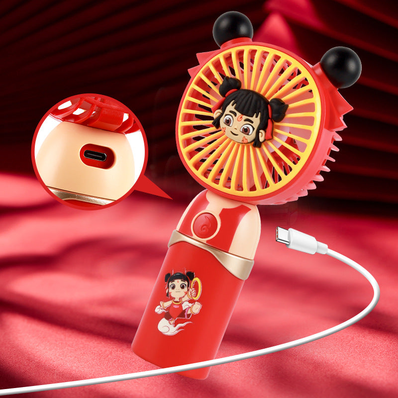 Ladies portable handheld fan with character design Bowlift
