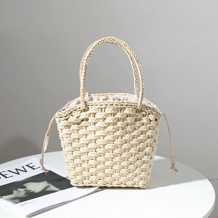 Handmade straw bag with adjustable inner lining Bowlift