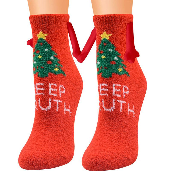 BowLift | Christmas Supplies Coral Fleece Tube Socks Warm Slipper Bed Socks Winter Soft Warm Slipper
