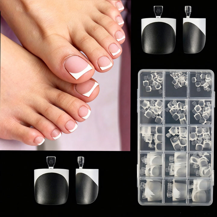 Premium French Tip Gel Toenail Art Set Bowlift