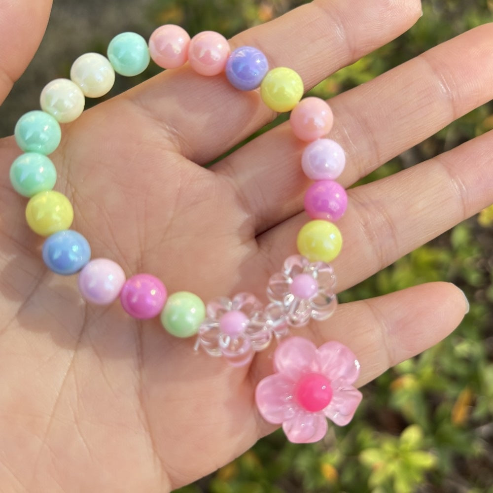 Colorful bracelet with flower charms Bowlift