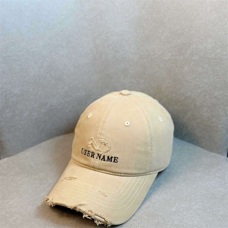 Women's Distressed Casual Adjustable Baseball Cap Bowlift