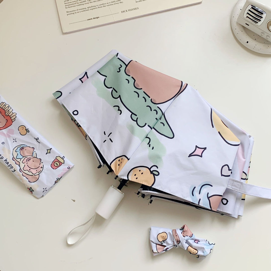 Women's Foldable Umbrella with Animal Motifs Bowlift