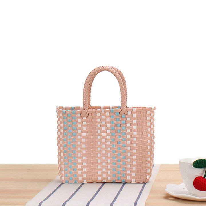 Braided Tote Bag with Colorful Design and Sturdy Handles Bowlift
