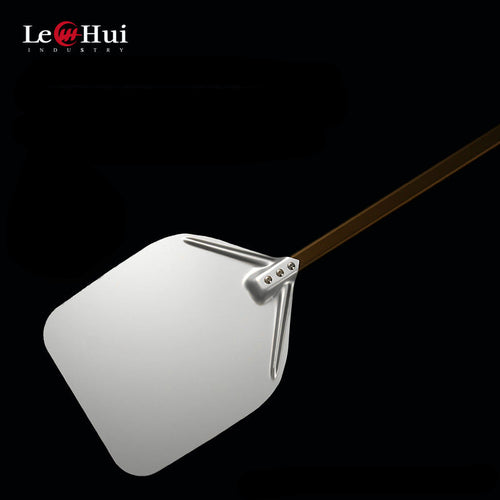 extra-long wooden handled aluminum pizza peel with flat square paddle Bowlift