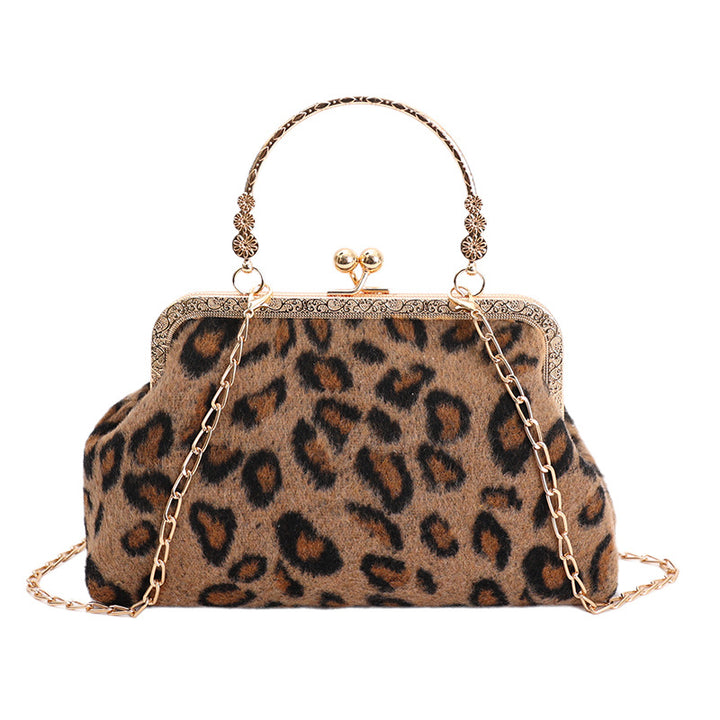 WoElegant Leopard Print Evening Handbag Bowlift
