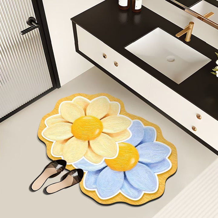 Decorative Floral Bath Mat Bowlift