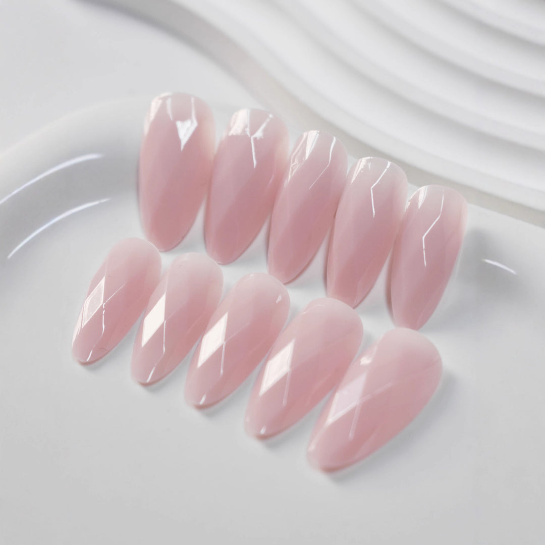 Premium Glossy Diamond-Shaped Press-On Nails Bowlift