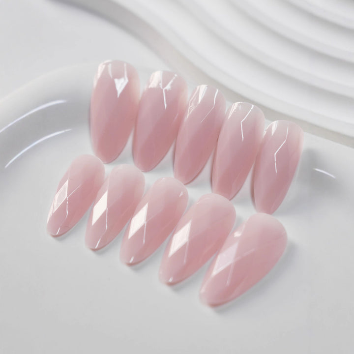 Premium Glossy Diamond-Shaped Press-On Nails Bowlift