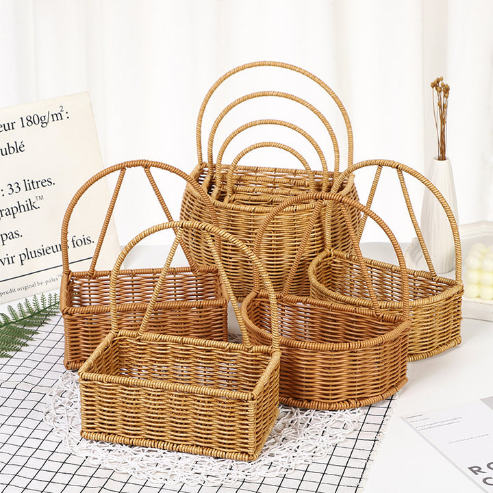 Handwoven Round Storage Basket Bowlift