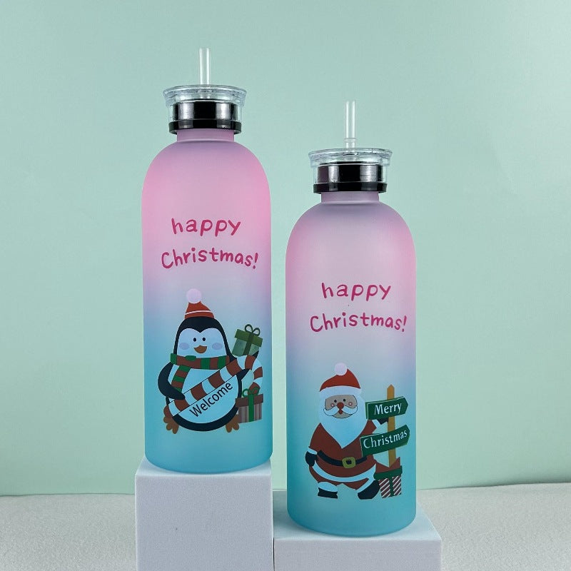 Ladies Motivational Water Bottle with Cheerful Christmas Design Bowlift