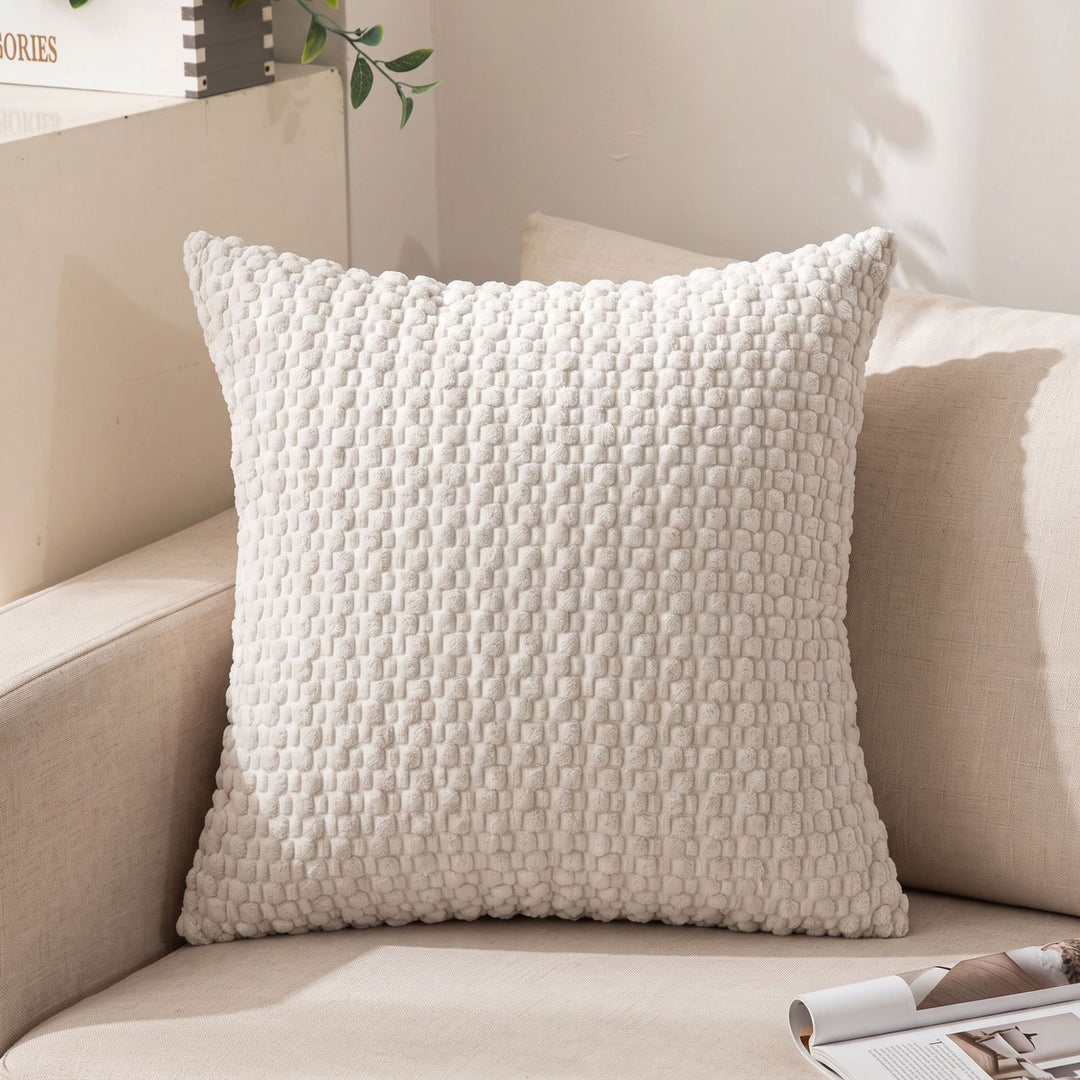 Decorative Plush Chunky Waffle Texture Throw Pillow Cover Bowlift