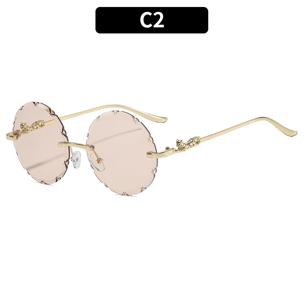 Vintage-Inspired Round Floral Sunglasses