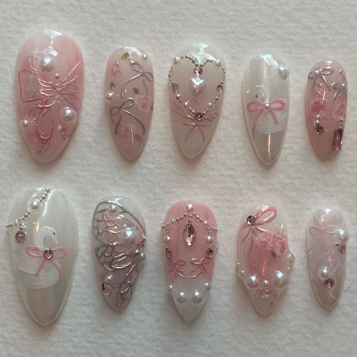 Elegant Decorative Press-On Nails Bowlift