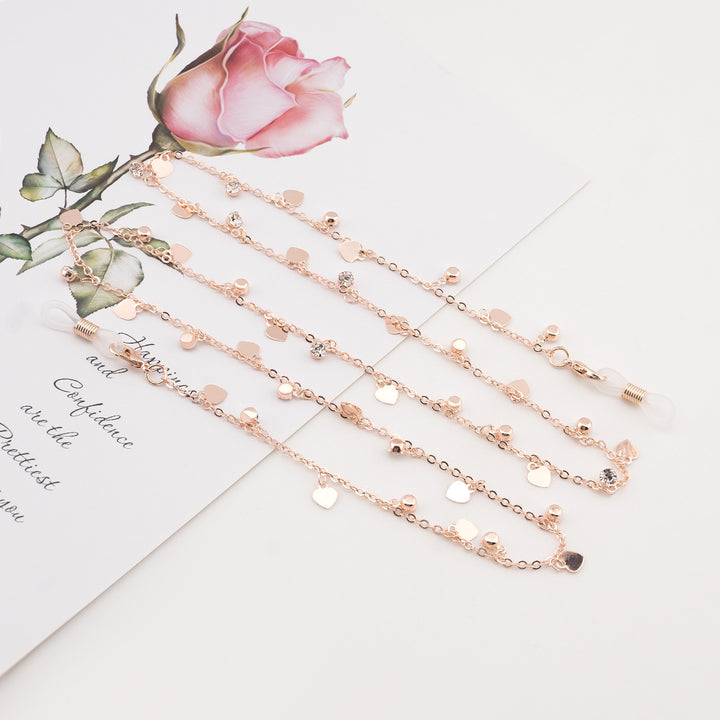 Decorative Heart-Shaped Eyewear Chain Bowlift