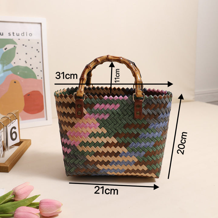 Handmade basket bag with stylish braiding pattern Bowlift