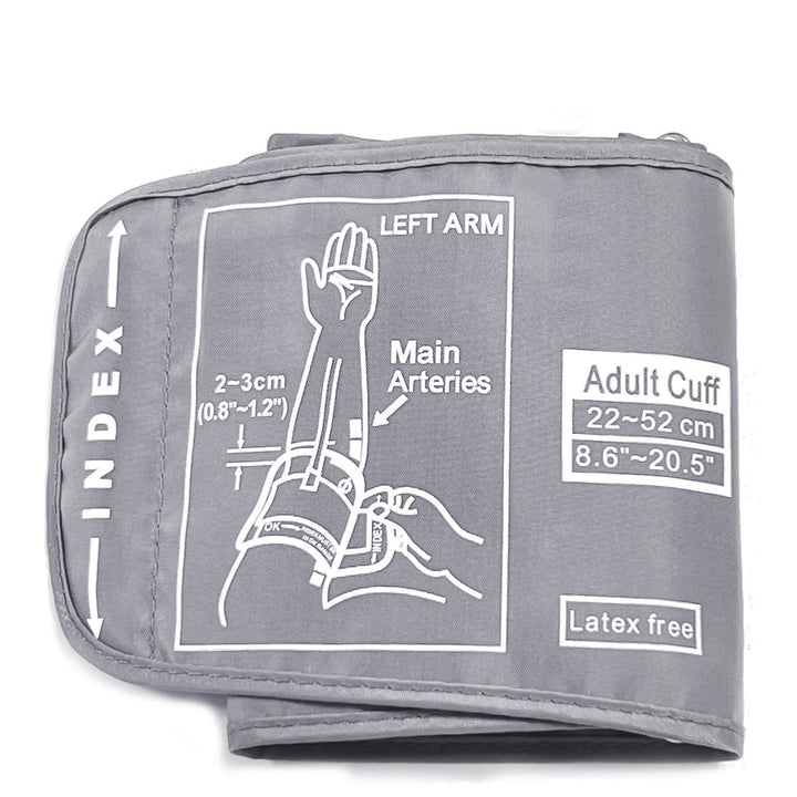 Adjustable adult upper-arm blood pressure cuff with latex free durable nylon sleeve Bowlift