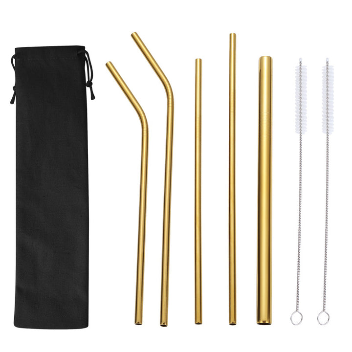 Stainless Steel Straw Set with Cleaning Brushes Bowlift