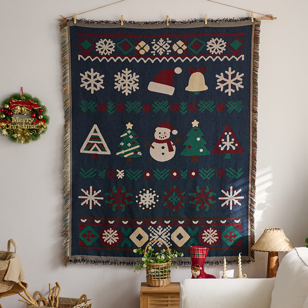 Festive Holiday-Themed Wall Tapestry