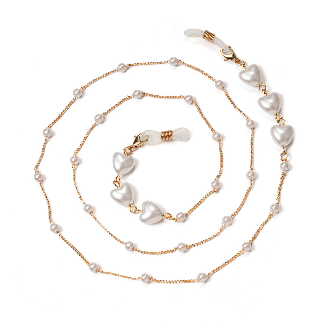 Elegant Heart-Shaped Pearl Chain Bowlift