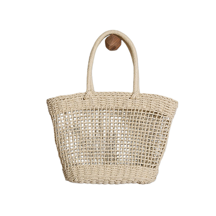 Basket bag made of natural raffia with sturdy carrying handles Bowlift