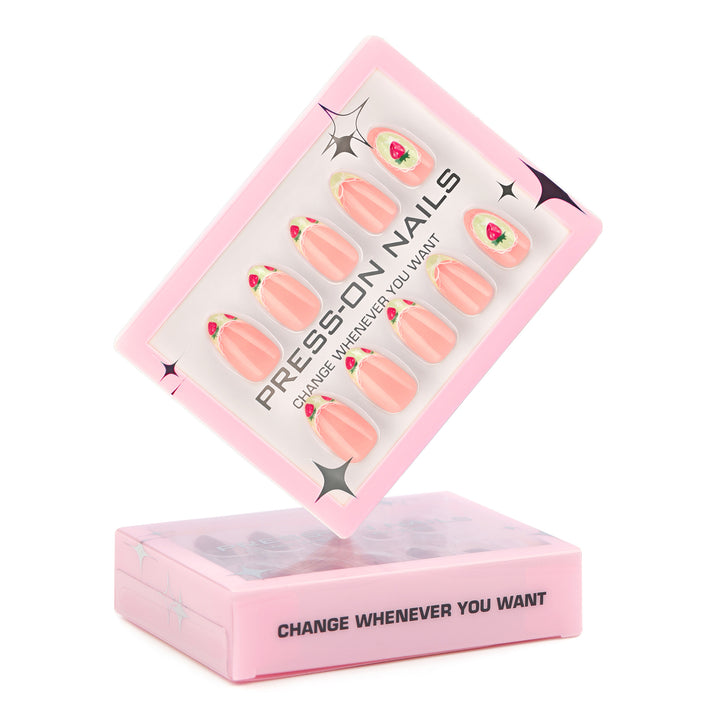 Artificial Press-On Nails with Floral Design Bowlift