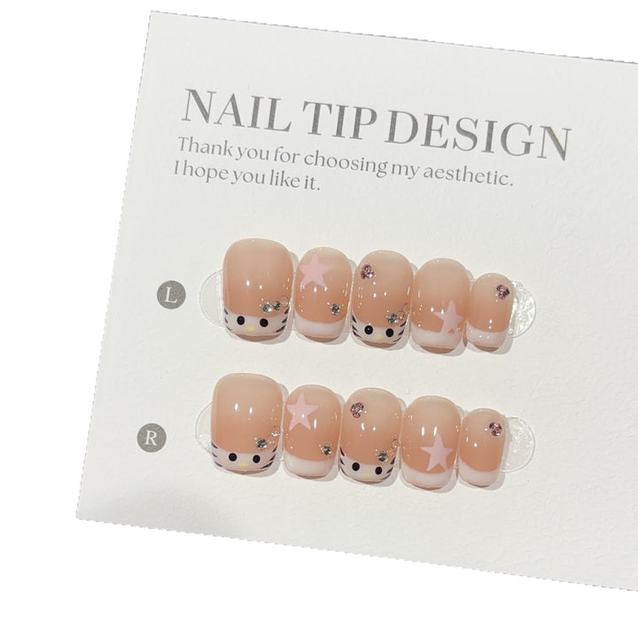Artificial nails with Creative Animal Designs Bowlift