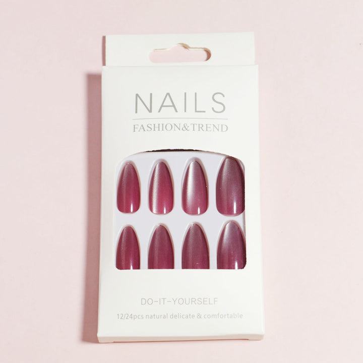 Glossy Almond-Shaped Press-On Nail Set Bowlift 1787225031
