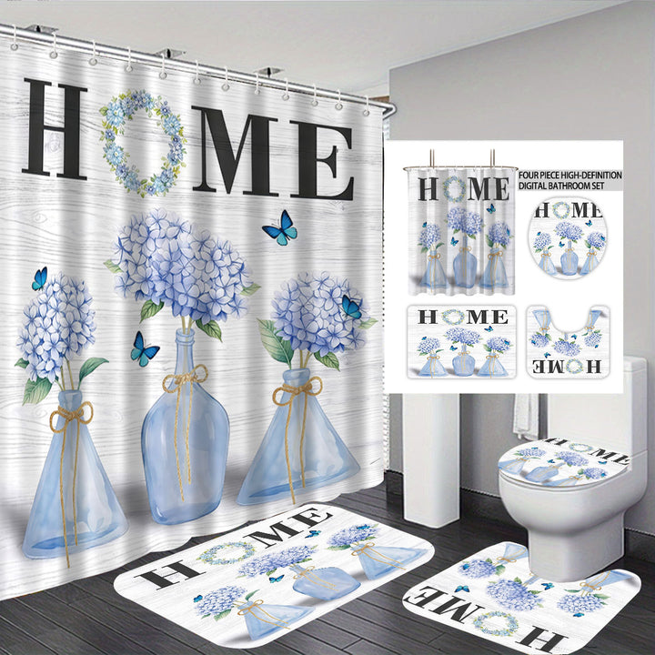 Artistic Floral Theme Bathroom Décor Set Bowlift
