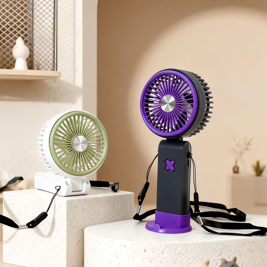 Ladies Portable Hand Fan with Flexible Design and USB Connection Bowlift