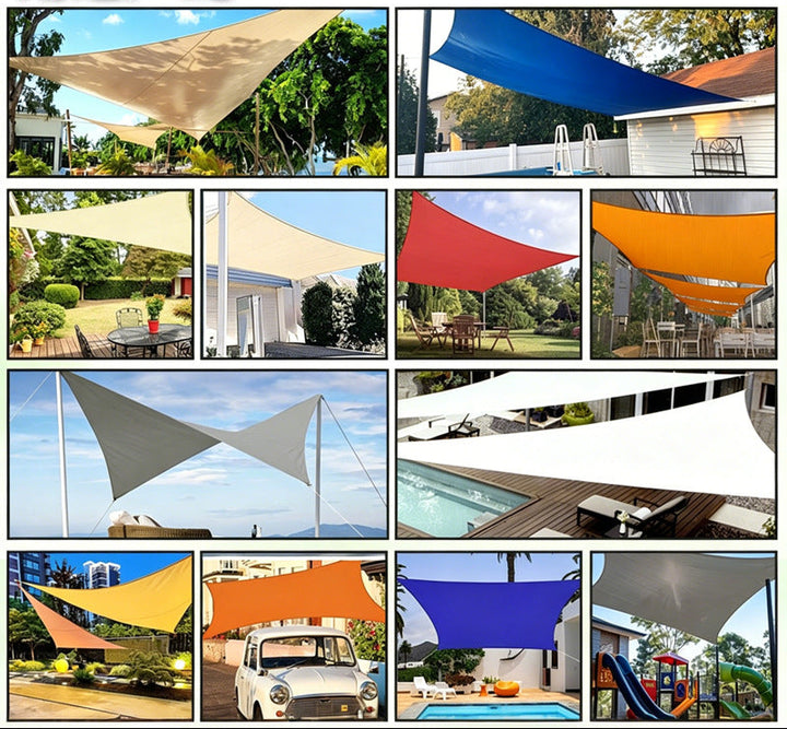 Heavy-Duty Waterproof Sun Shade Sail Canopy with Reinforced D-Rings Bowlift