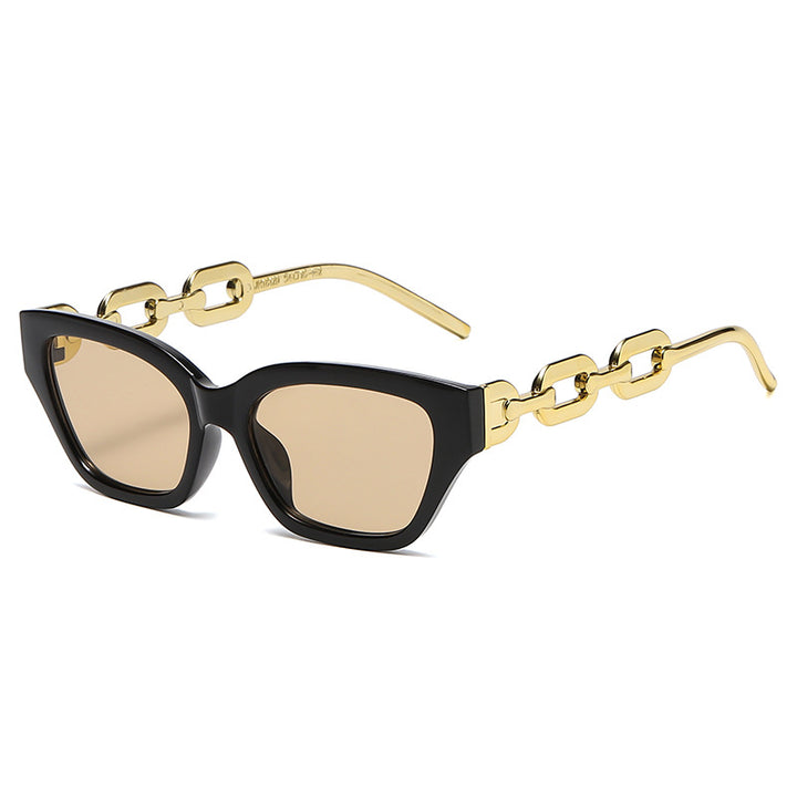 Women's Cat-Eye Sunglasses with Decorative Chain Frame Bowlift