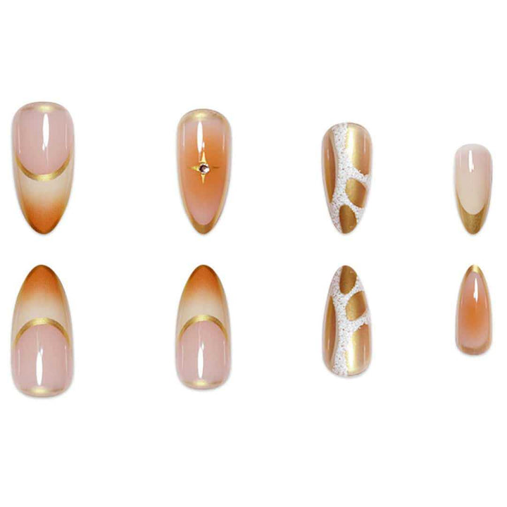 Premium Stiletto Nail Extensions with Artistic Design Bowlift