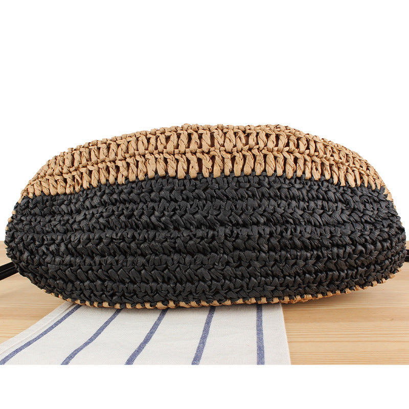 Handbag Made of Handcrafted Natural Fiber Mix with Modern Drawstring Closure Bowlift