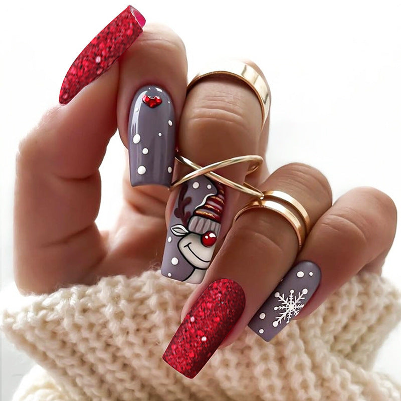 Festive Holiday-Themed Press-On Nail Set Bowlift