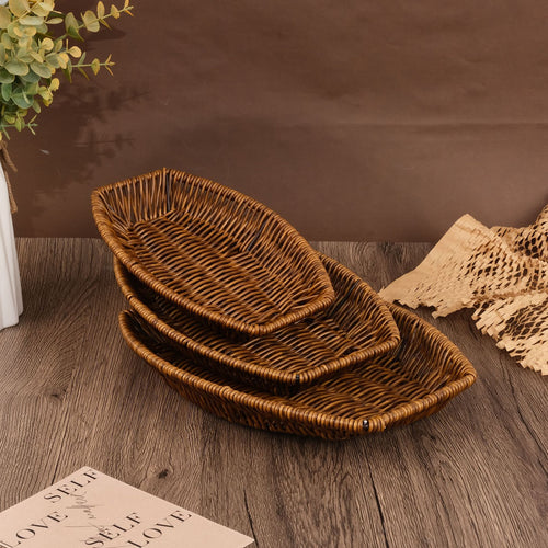 Handcrafted Oval Woven Basket Bowlift