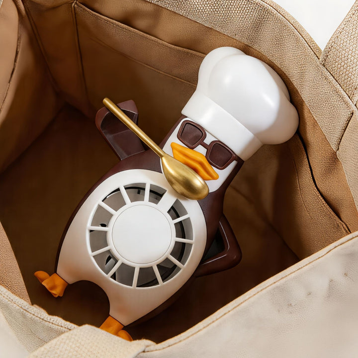 Ladies table fan in modern penguin design Bowlift
