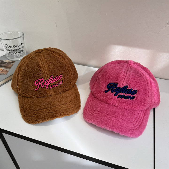 Women's Fuzzy Textured Baseball Cap Bowlift